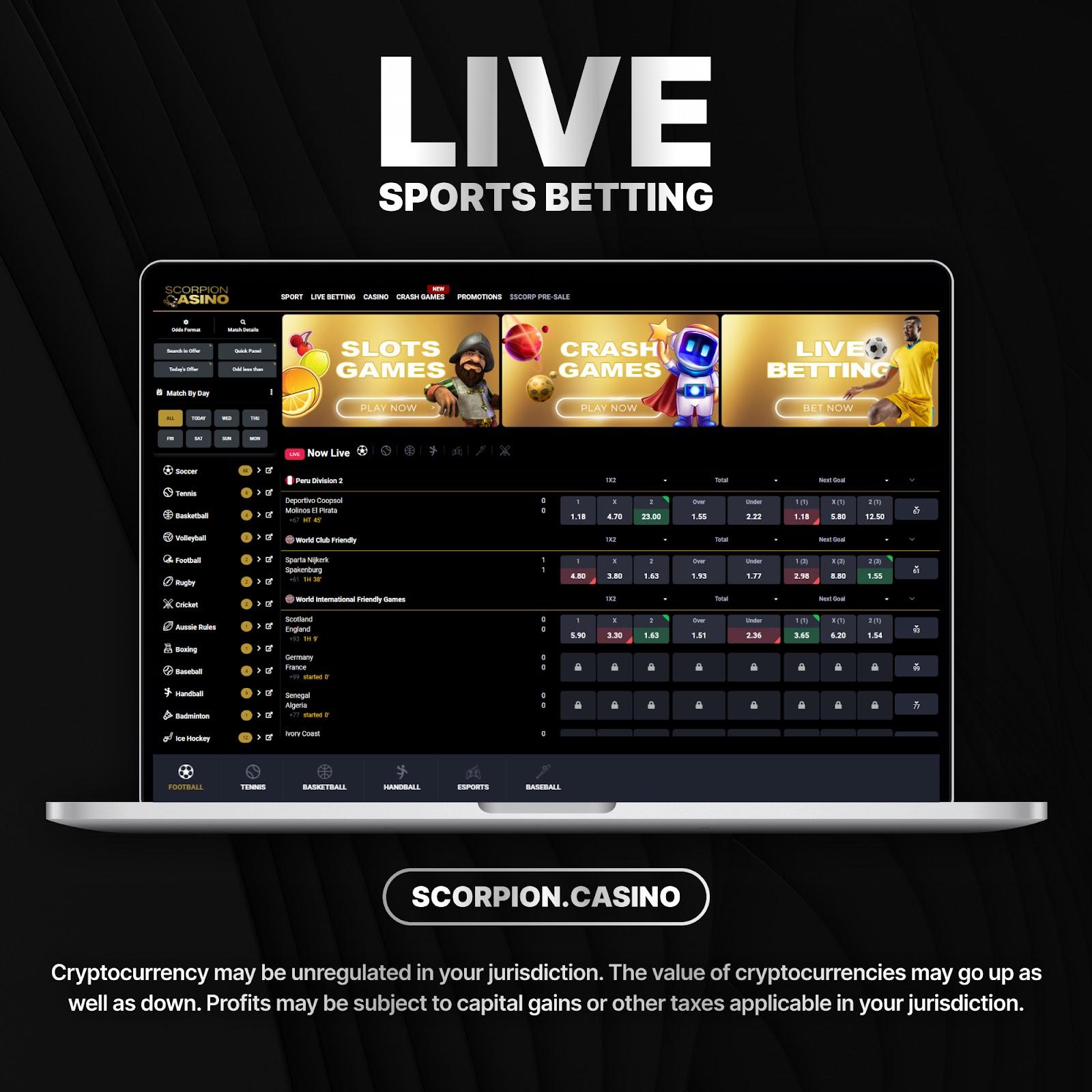 From Slot Games to Sports Betting, Scorpion Casino Offers Users Range of Thrilling Options
